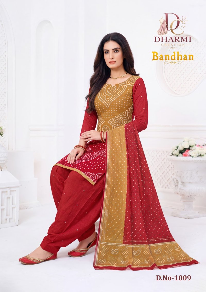 Bandhan Vol 1 By Dharmi Cotton Printed Dress Material 